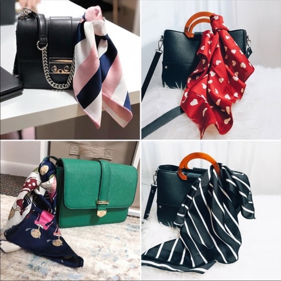 NEW Trendy bird pattern silky square scarf - Picture 4 of 4